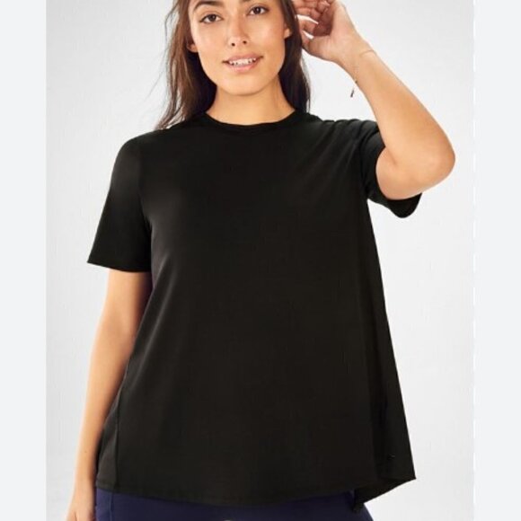 Fabletics Black Vivienne Cross  Open Back Short Sleeve Tee sz S - Picture 2 of 8